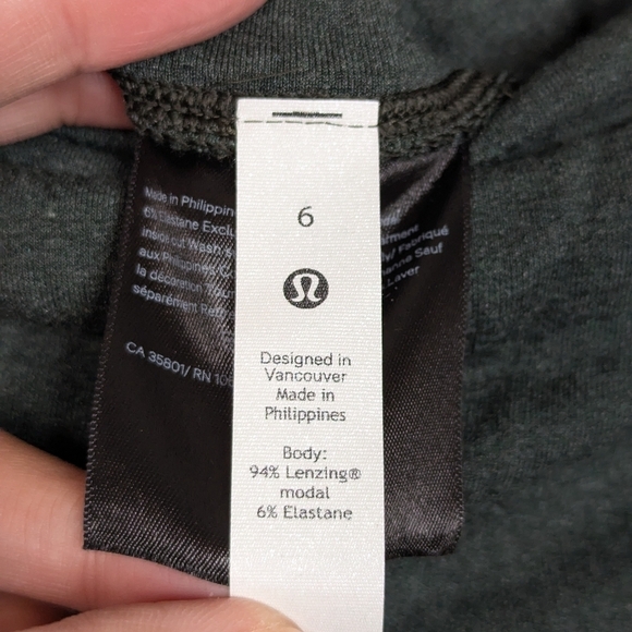 Lululemon Warm Modal Lined Wunder Lounge High Rise Leggings Heathered Green 6 - Picture 5 of 7
